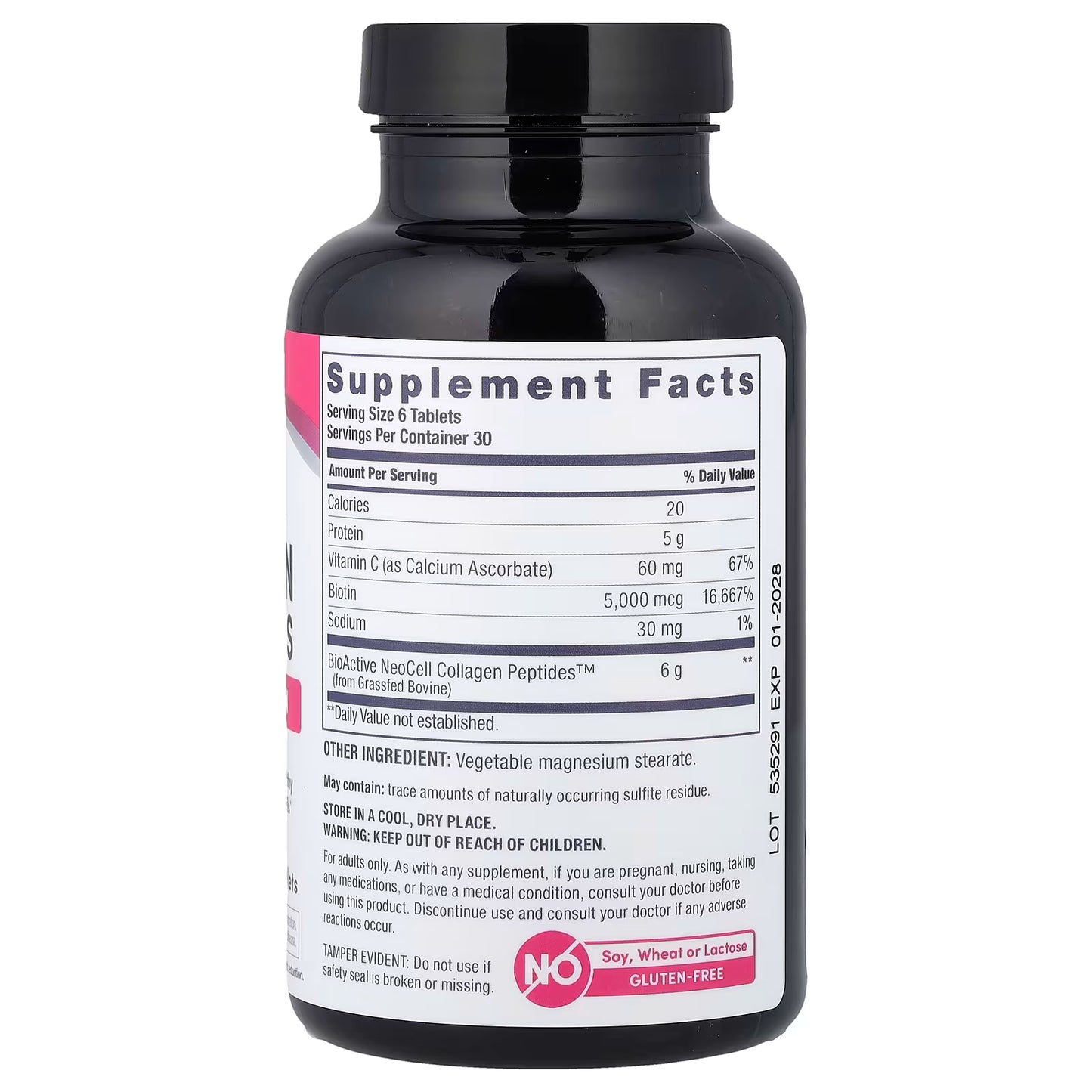 NeoCell, Grassfed Collagen Peptides + Vitamin C & Biotin, 180 Tablets