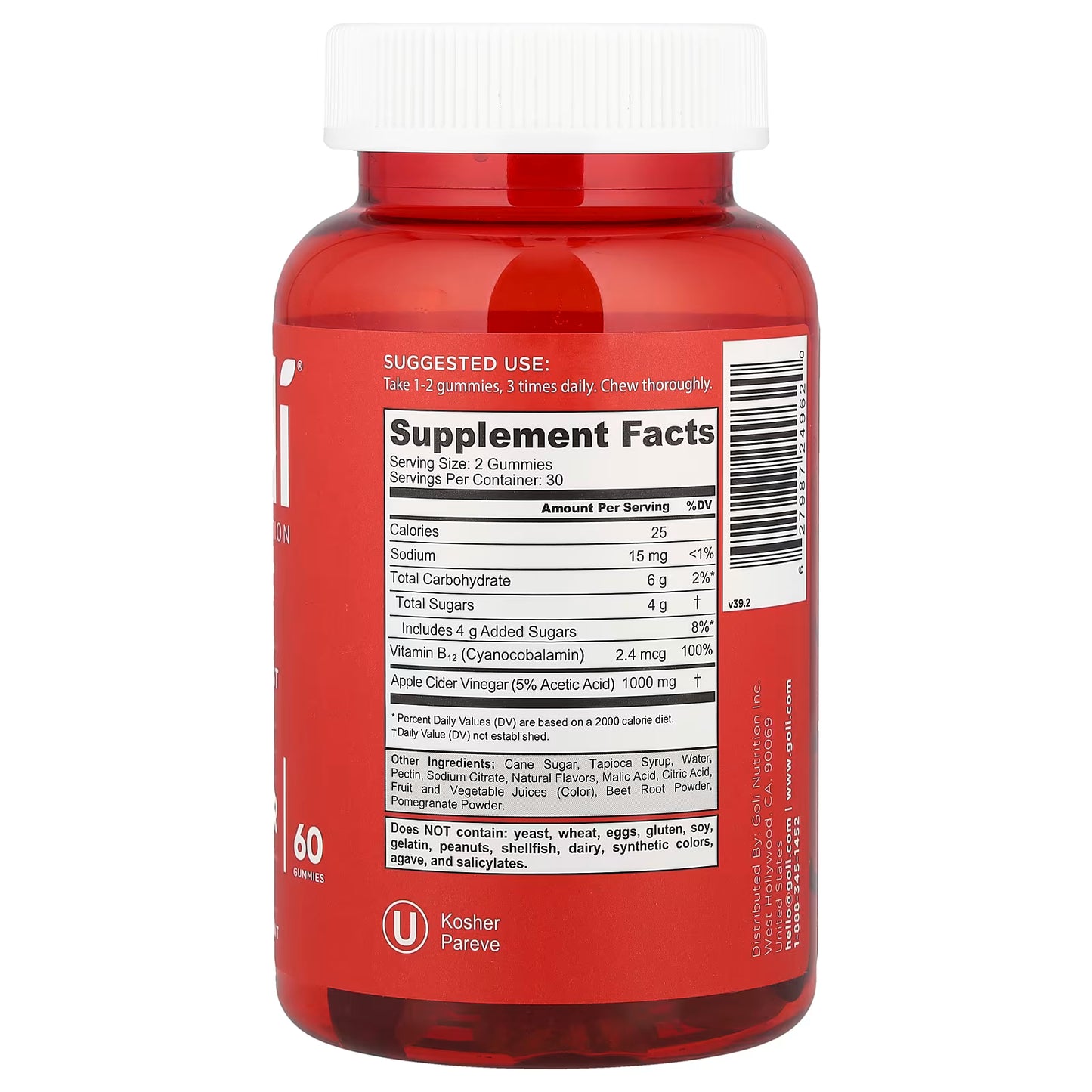 Goli Nutrition, Apple Cider Vinegar Gummies, 60 Gummies