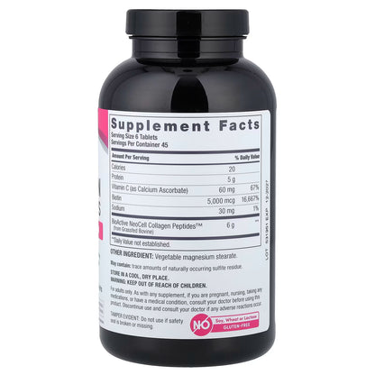NeoCell, Grassfed Collagen Peptides + Vitamin C & Biotin, 180 Tablets