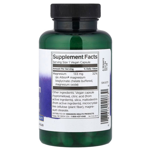 Swanson, Albion®, Magnesium Glycinate, 133 mg, 90 Vegan Capsules